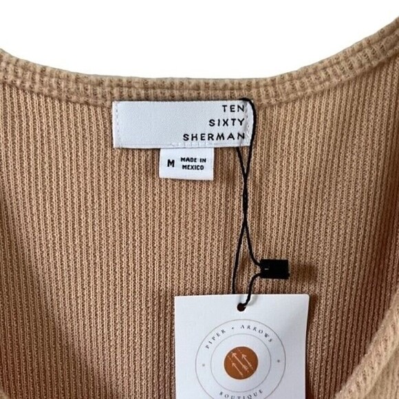 Ten Sixty Sherman Soft Camel Ribbed Dress Size Medium - Picture 4 of 5